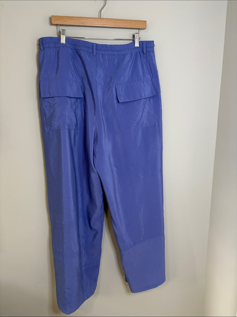 Anthropologie Maeve Seamed Wide Leg Track Pants Purple Pockets Sz XL - Picture 8 of 12